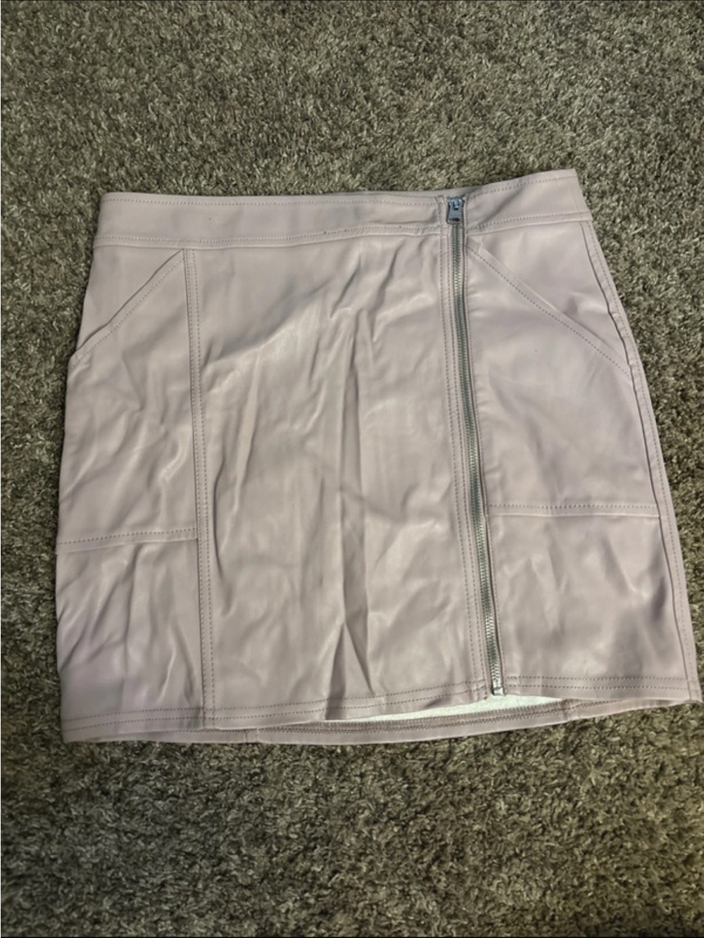 Express Faux Leather Mini Skirt with Front Zip